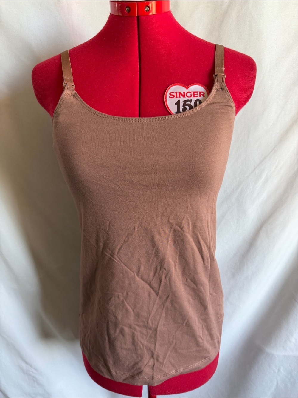 Amazon Essentials Brown Nursing Seamless Cami with Adjustable Straps